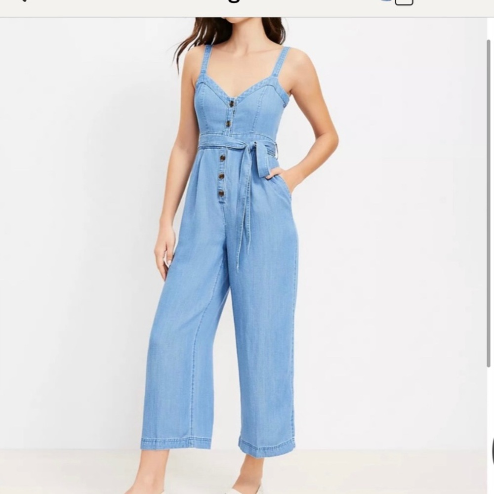 Adorable on trend LOFT chambray jumpsuit. NWOT. Never worn